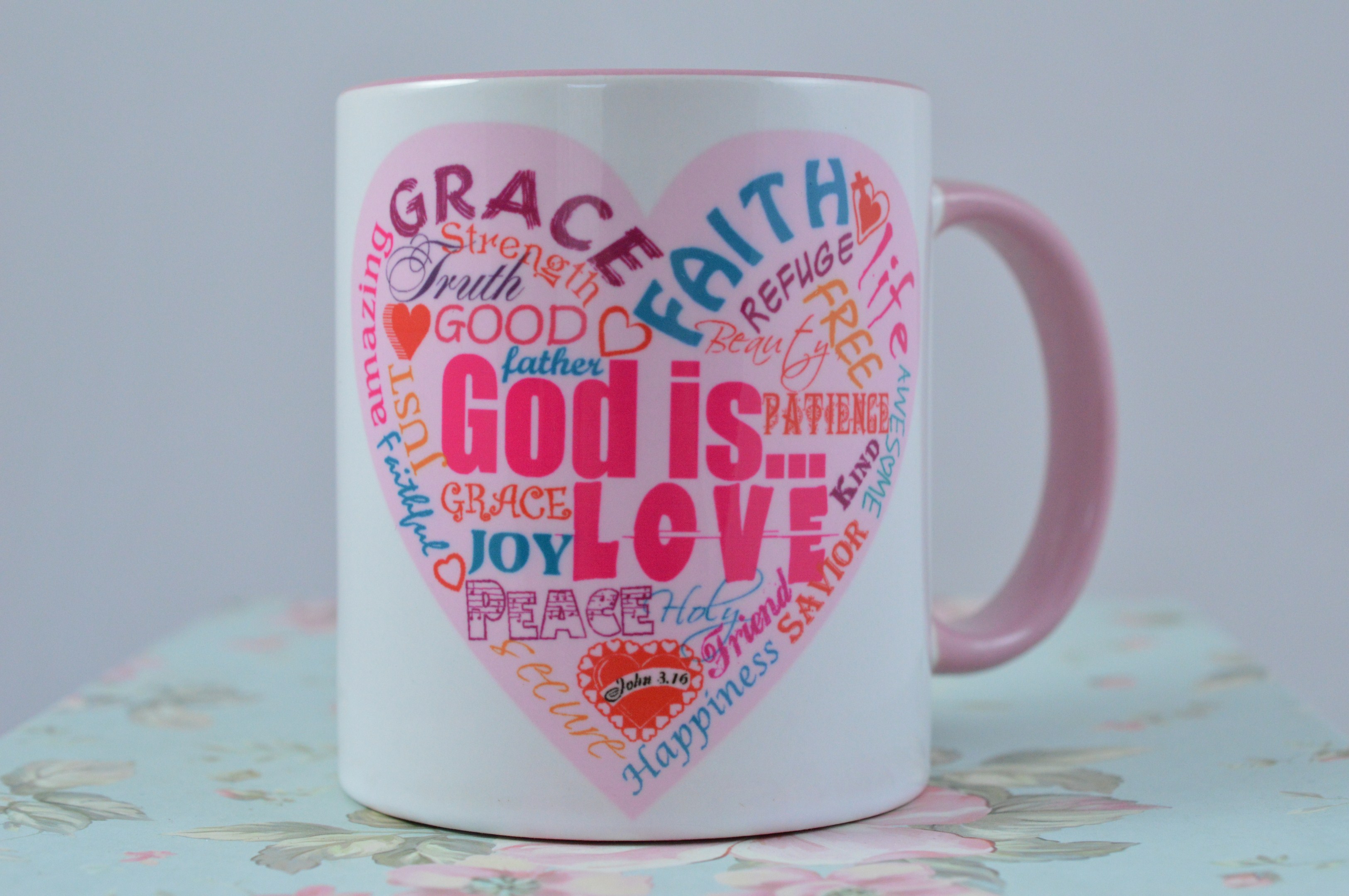 Cana ceramica cu mesaj crestin - God is... love