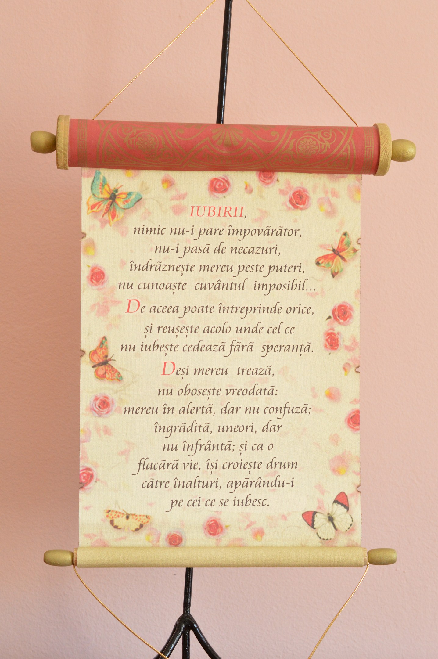 Pergament antic - Iubirii, nimic nu-i pare impovarator...