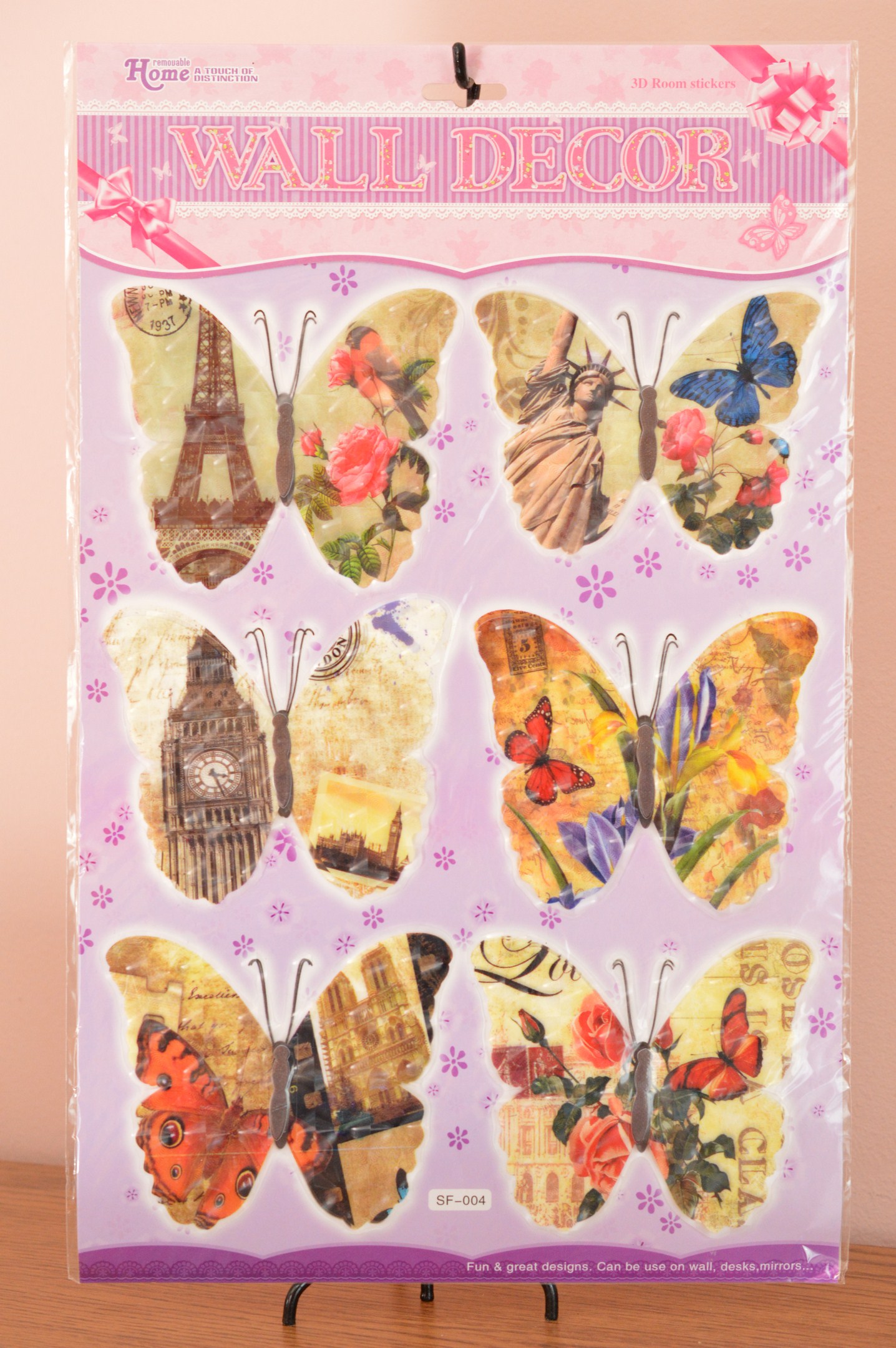 Fluturi decorativi 3D (set 6 buc) - modele diverse