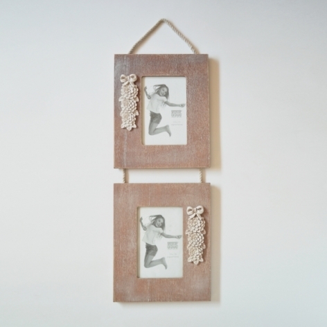 Rama foto din lemn -  2 poze (49x19x2.5 cm) Rama foto din lemn -  2 poze (49x19x2.5 cm)