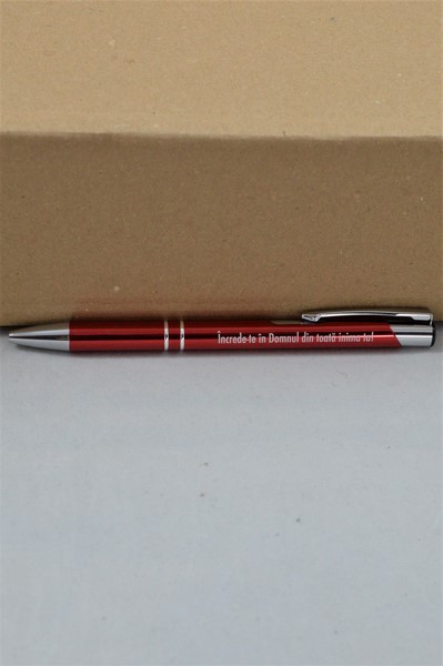 Pix cu mesaj crestin - Increde-te in Domnul din toata inima ta! (rosu) Pix cu mesaj crestin - Increde-te in Domnul din toata inima ta! (rosu)