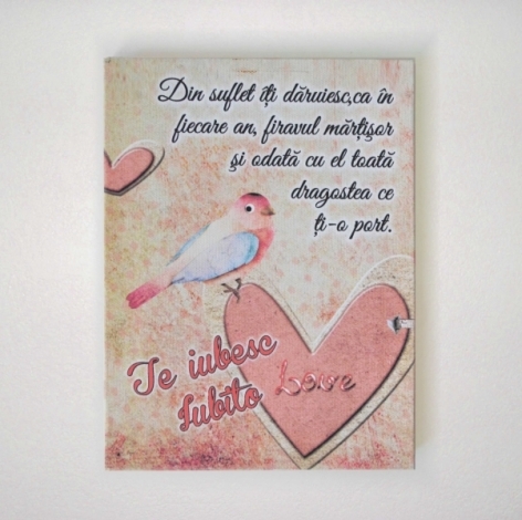 Tablou motivational  textil (15x20x2cm) - Din suflet Tablou motivational  textil (15x20x2cm) - Din suflet