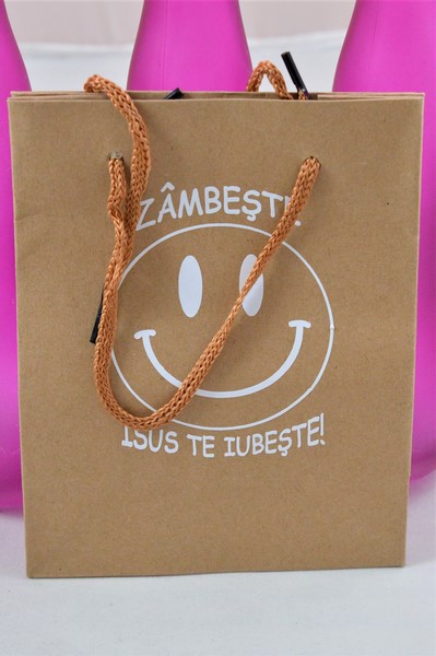 Punga mica pentru cadou - Zambeste Isus te iubeste