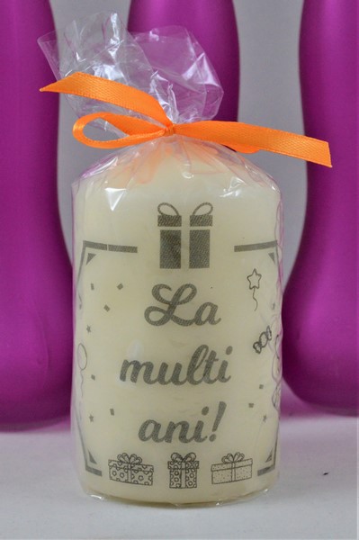 Lumanare cu mesaj motivational - La multi anji! (10cm) Lumanare cu mesaj motivational - La multi anji! (10cm)