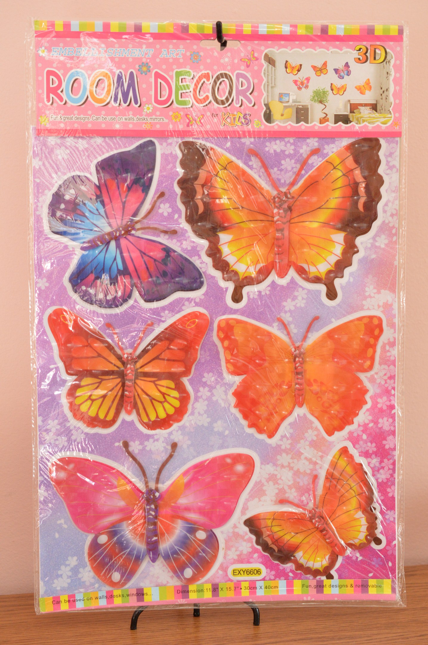 Fluturi decorativi 3D (set 6 buc) - multicolor Fluturi decorativi 3D (set 6 buc) - multicolor