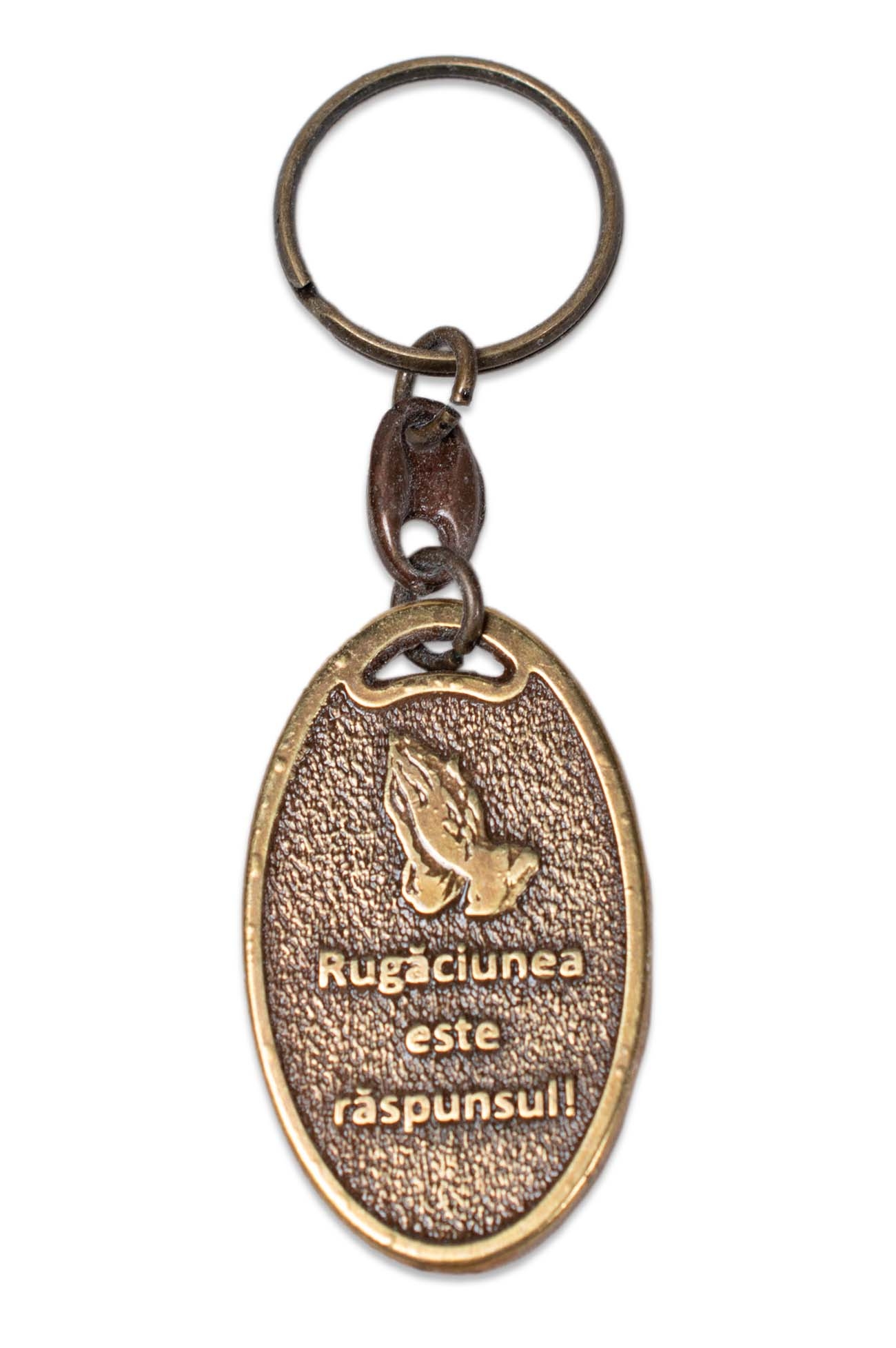 Brelocuri crestine fata/verso - Rugaciunea este raspunsul / Roaga-te pana se intampla ceva