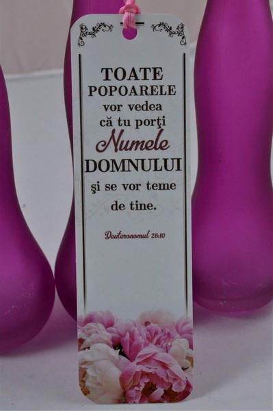 Semn de carte cu panglica alba  - Deutronom 28;10 Semn de carte cu panglica alba  - Deutronom 28;10