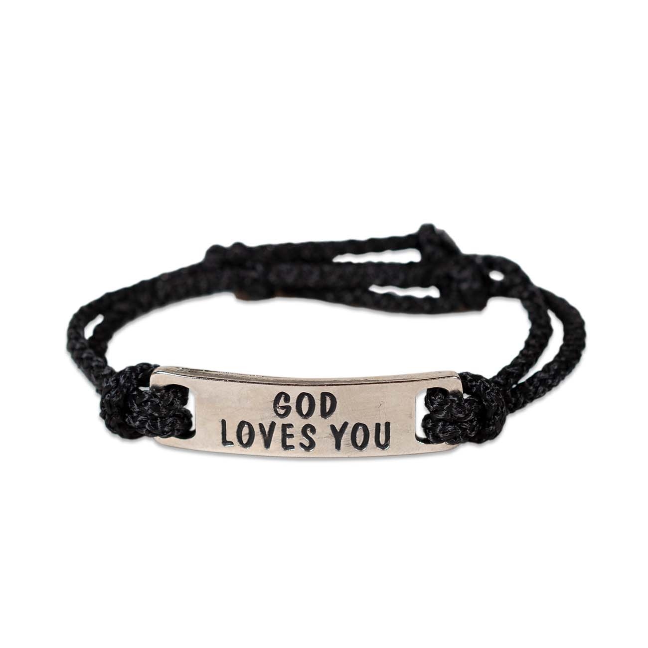 Bratara crestina (șnur) - God loves you Bratara crestina (șnur) - God loves you