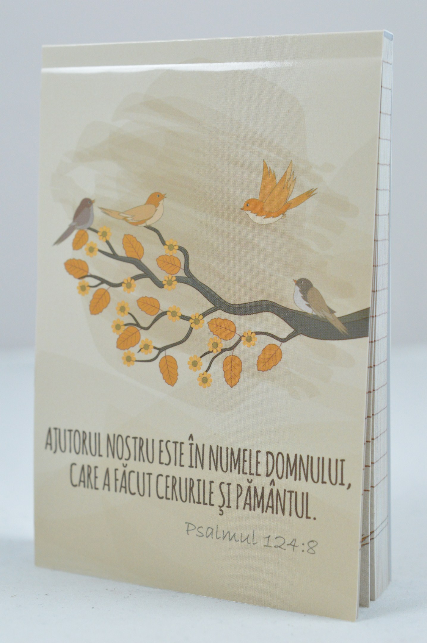 Carnetel cu verset biblic - Ajutorul nostru este in Numele Domnului (Psalmul 124:8) Carnetel cu verset biblic - Ajutorul nostru este in Numele Domnului (Psalmul 124:8)