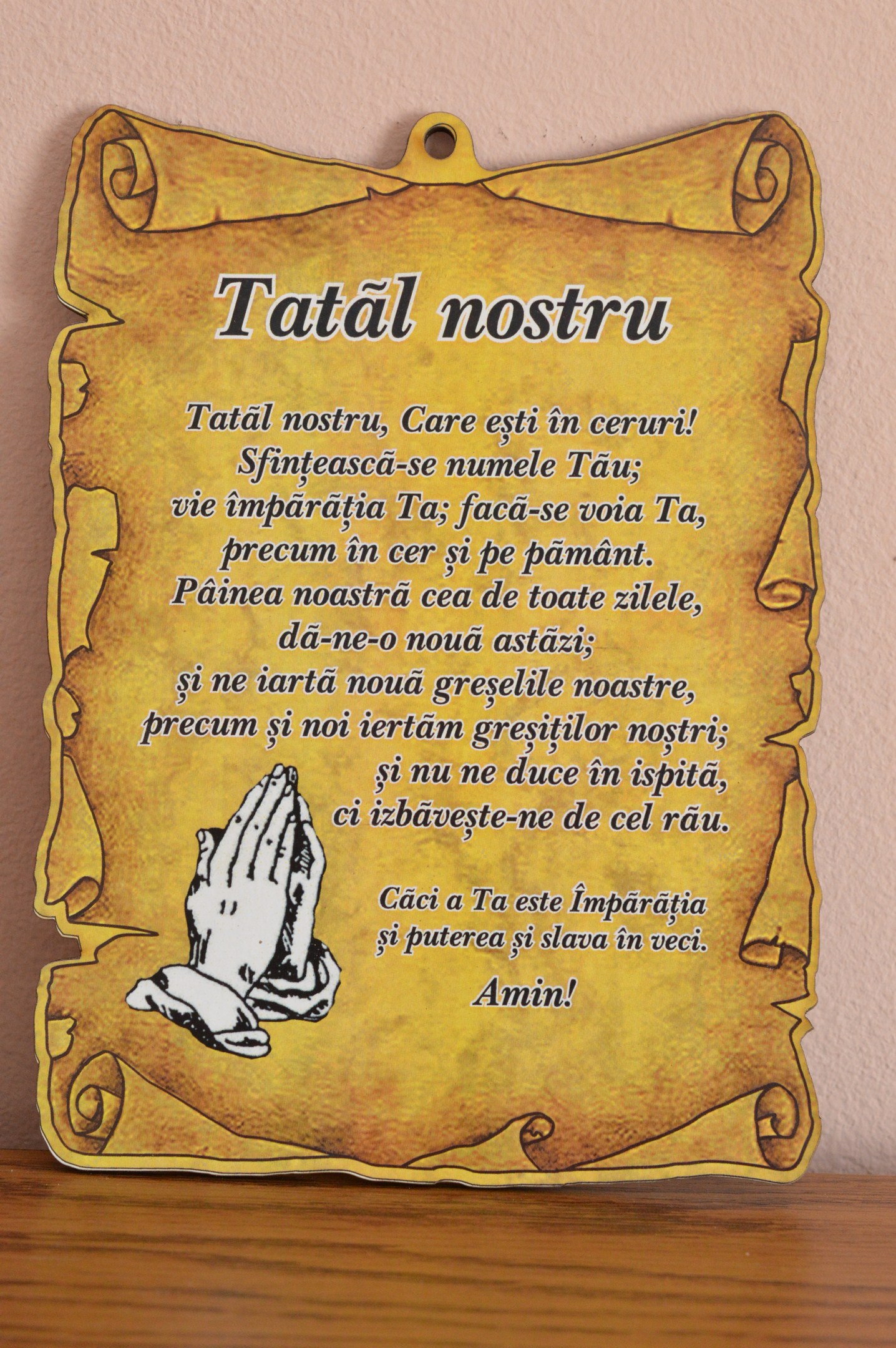 Tablita din lemn - Tatal nostru Tablita din lemn - Tatal nostru