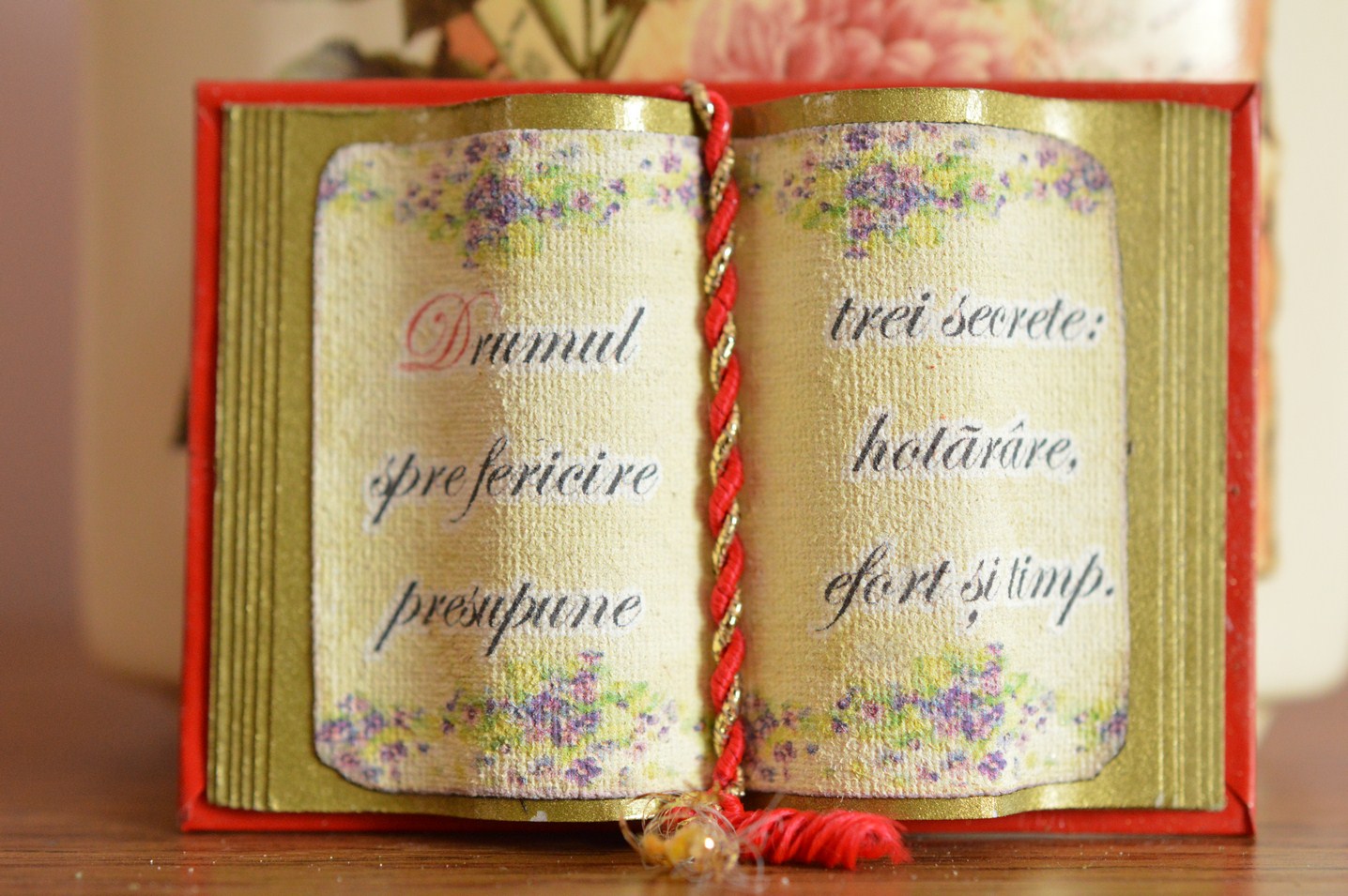 Carte decorativa magnetica - Drumul spre fericire presupune... (5x7 cm)