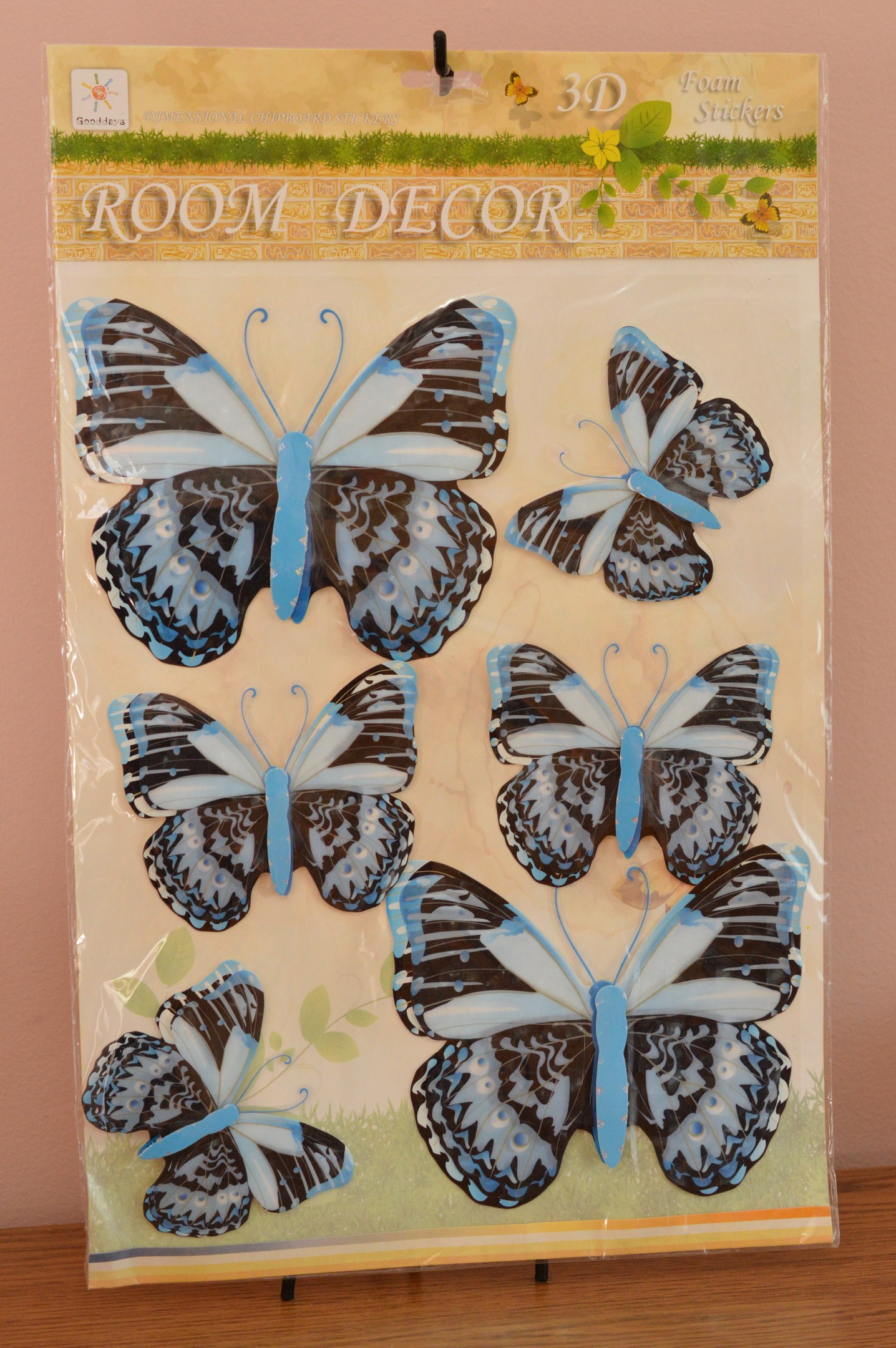 Fluturi decorativi 3D (set 6 buc) - nuante albastru Fluturi decorativi 3D (set 6 buc) - nuante albastru