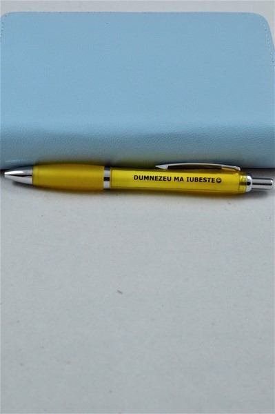 Pix cu mesaj crestin - Dumnezeu ma iubeste! - (galben) Pix cu mesaj crestin - Dumnezeu ma iubeste! - (galben)