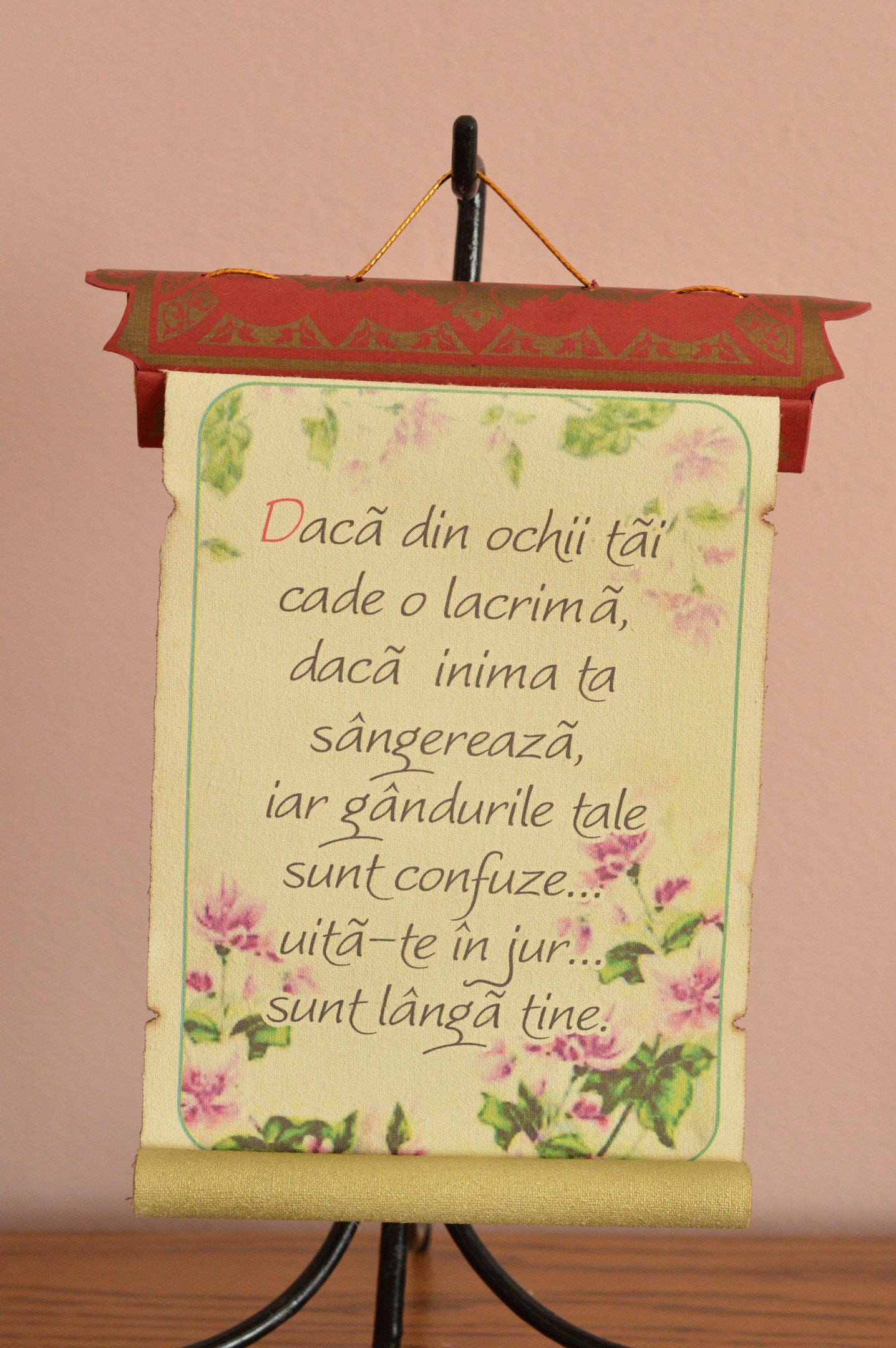 Pergament antic -Daca din ochii tai cade o lacrima Pergament antic -Daca din ochii tai cade o lacrima