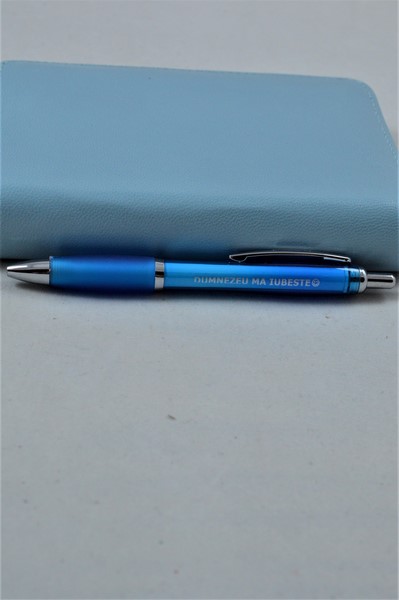 Pix cu mesaj crestin - Dumnezeu ma iubeste! - (albastru) Pix cu mesaj crestin - Dumnezeu ma iubeste! - (albastru)