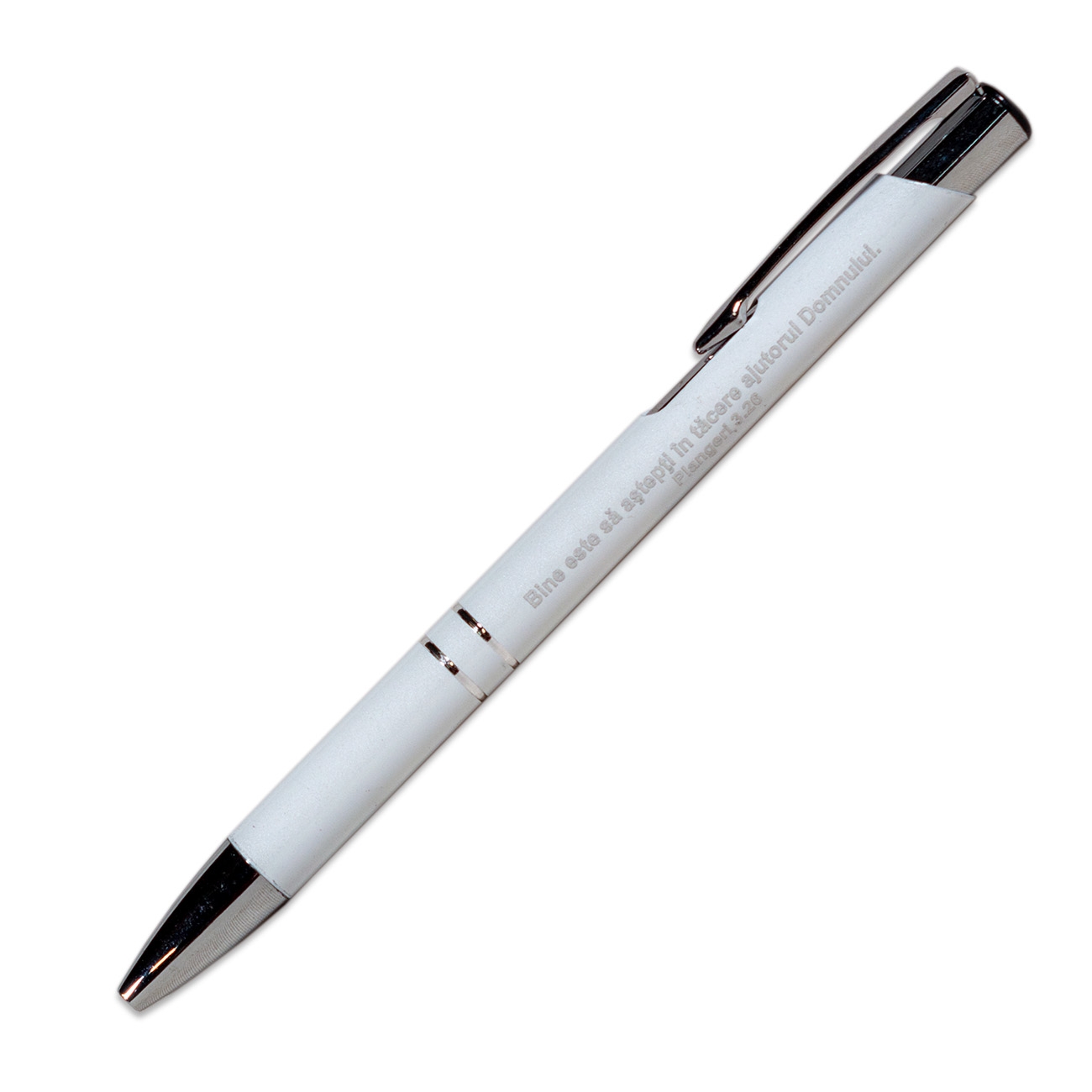 Pix cu mesaj crestin - "Bine este să aștepți în tăcere ajutorul Domnului!" (alb) Pix cu mesaj crestin - "Bine este să aștepți în tăcere ajutorul Domnului!" (alb)