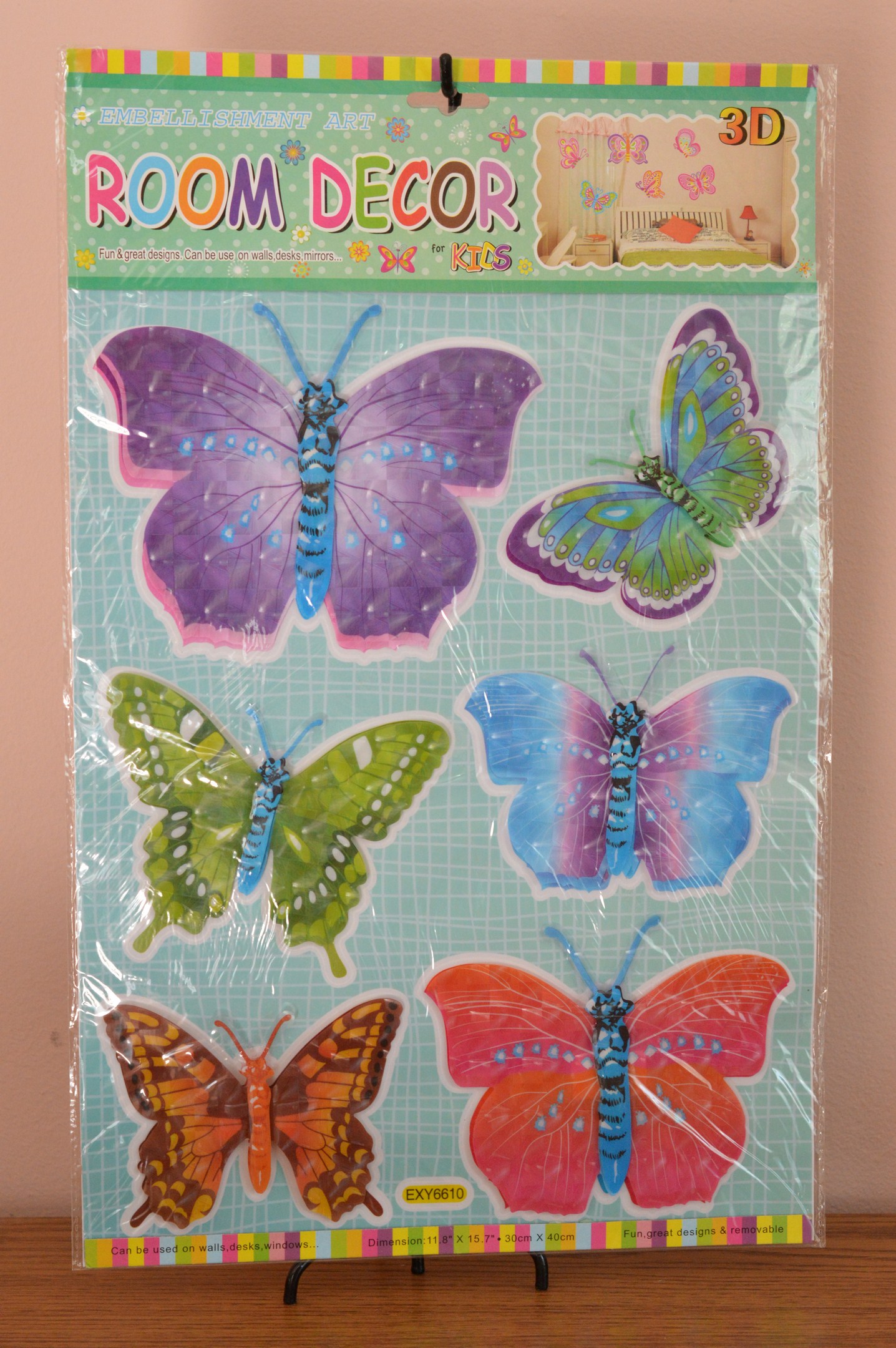 Fluturi decorativi 3D (set 6 buc) - multicolor Fluturi decorativi 3D (set 6 buc) - multicolor