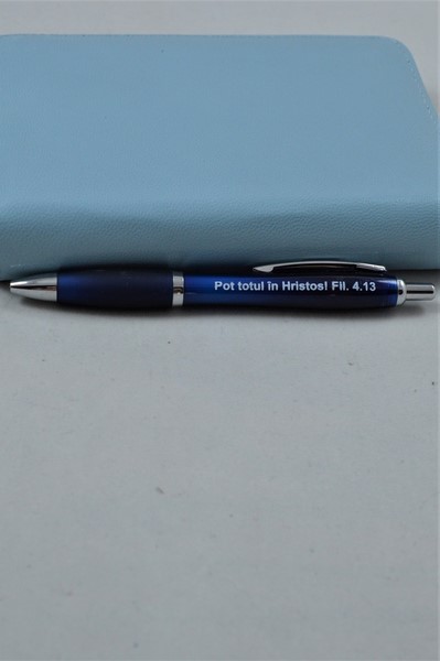 Pix cu mesaj crestin - Pot totul in Hristos! - (bleumarin) Pix cu mesaj crestin - Pot totul in Hristos! - (bleumarin)