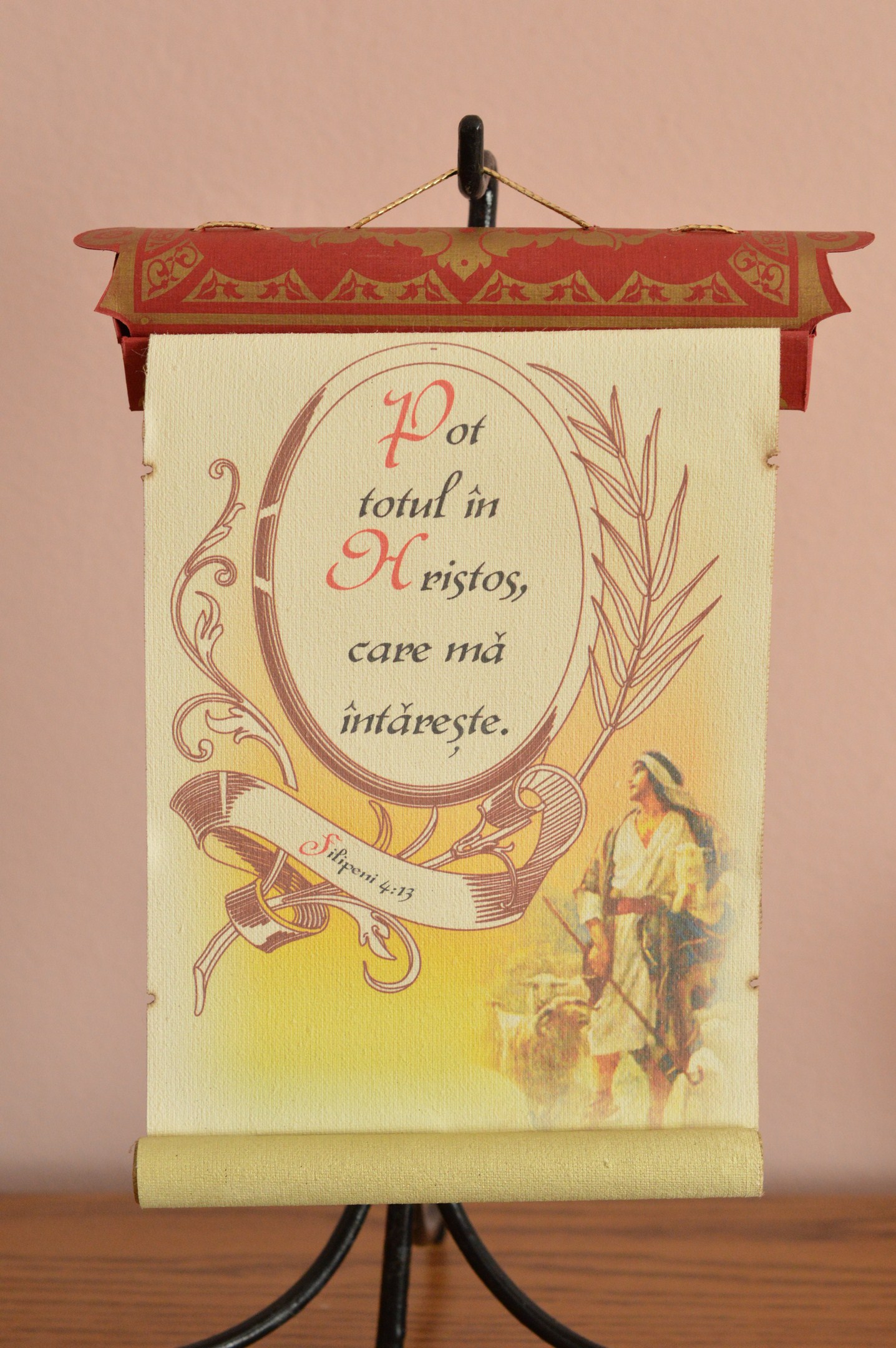 Pergament antic -Pot totul in Hristos,... Pergament antic -Pot totul in Hristos,...