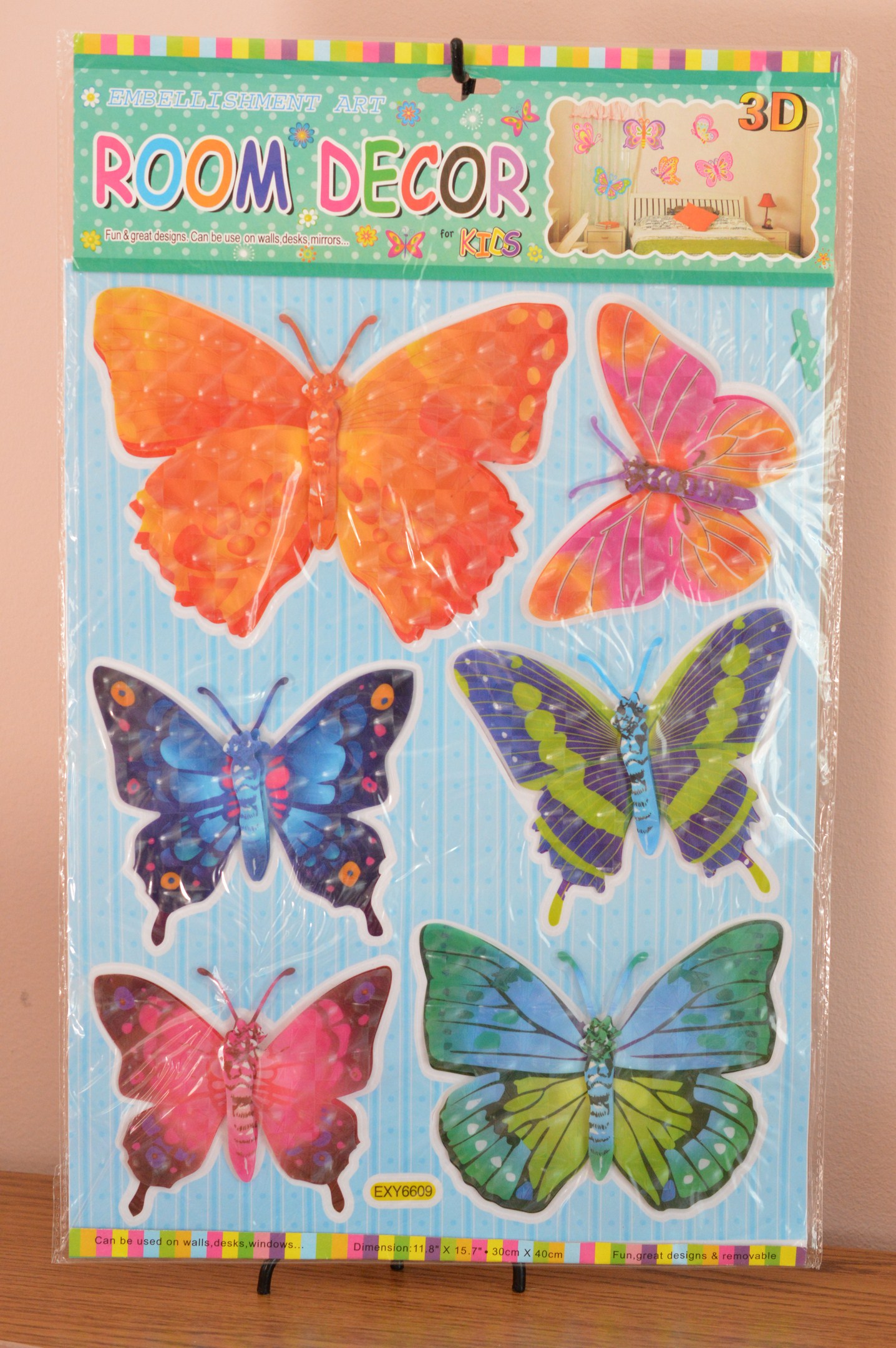 Fluturi decorativi 3D (set 6 buc) - multicolor Fluturi decorativi 3D (set 6 buc) - multicolor