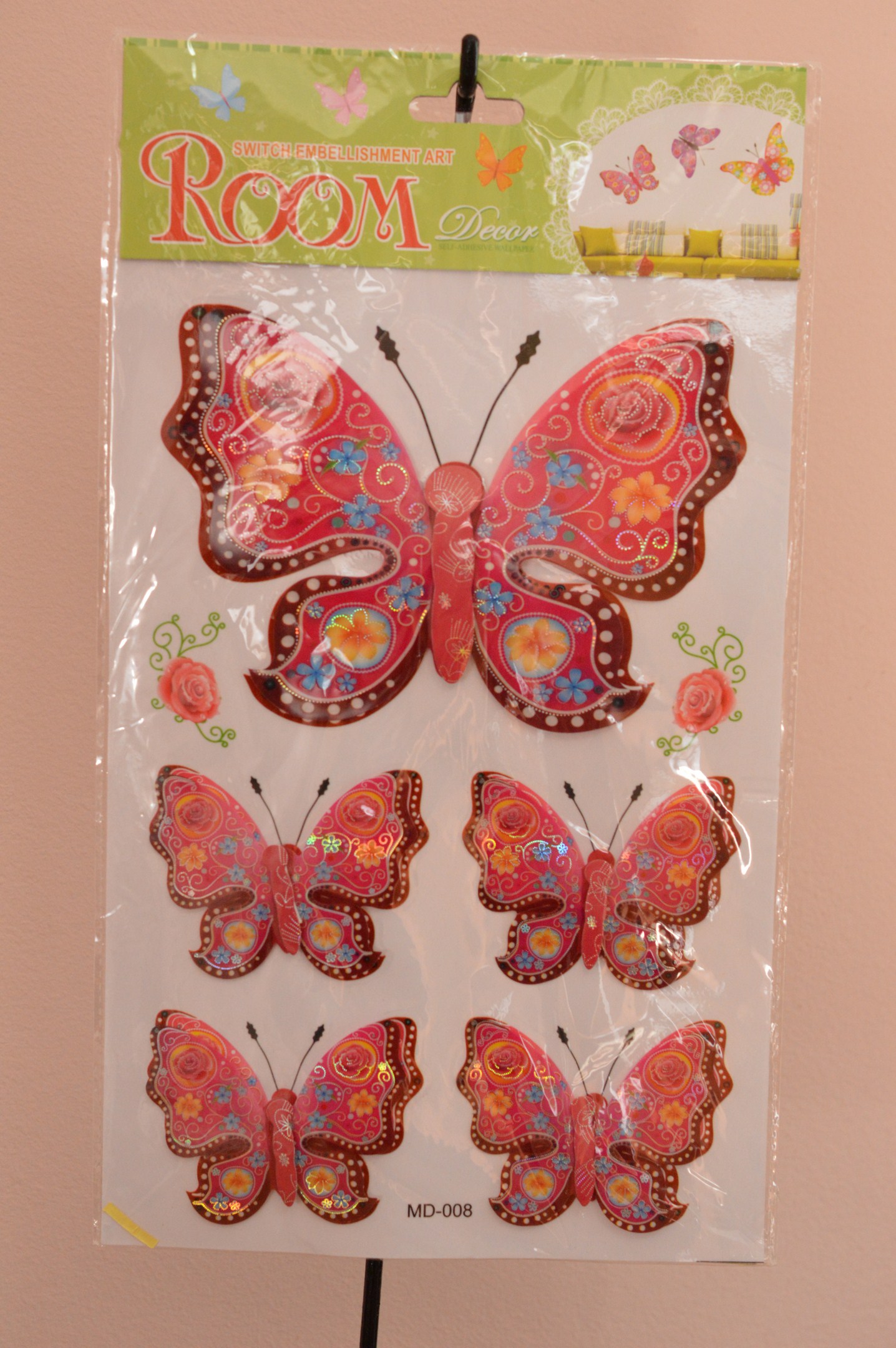 Fluturi decorativi (set 5 buc) - model floricele Fluturi decorativi (set 5 buc) - model floricele