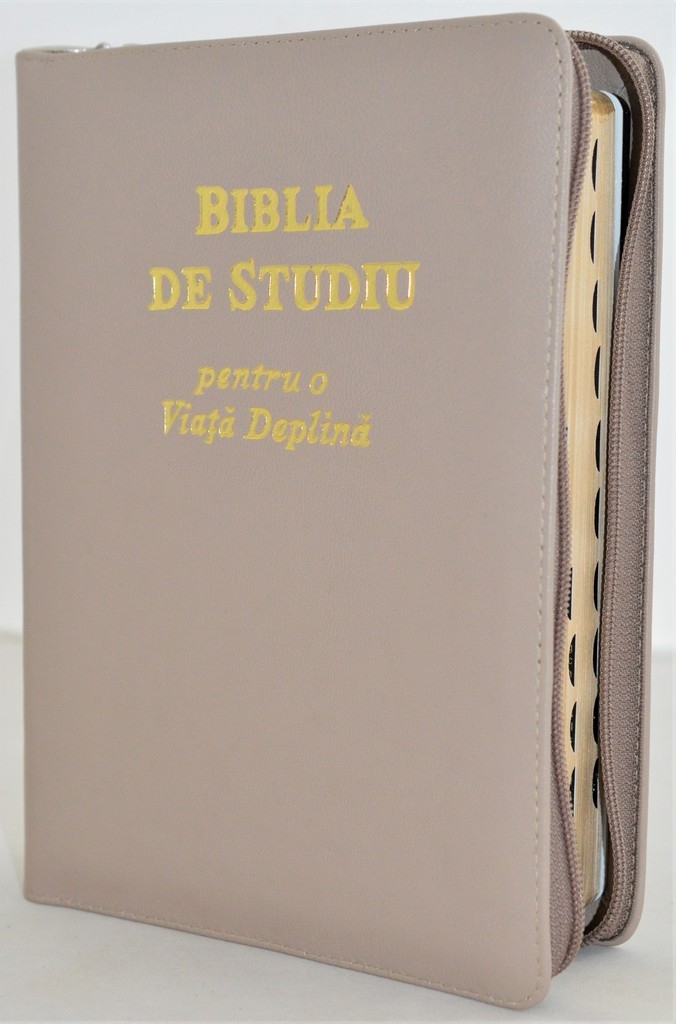 Biblia de studiu pentru o viata deplina, cu concordanta si explicatiii, fermoar, nuanta maro, index, margini aurii Biblia de studiu pentru o viata deplina, cu concordanta si explicatiii, fermoar, nuanta maro, index, margini aurii