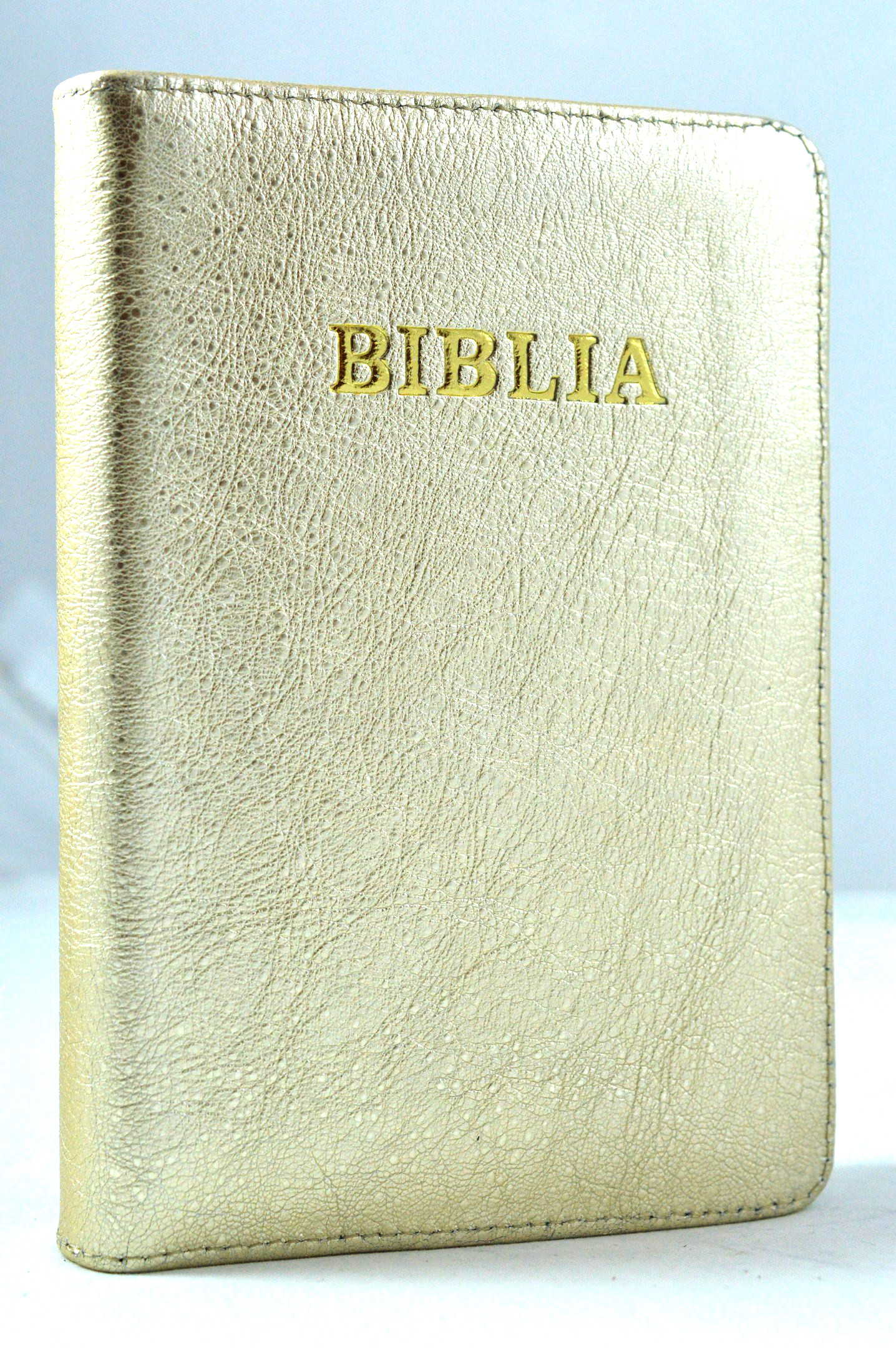 Biblie marime mica, din piele, culoare aurie, fermoar [043 PF]