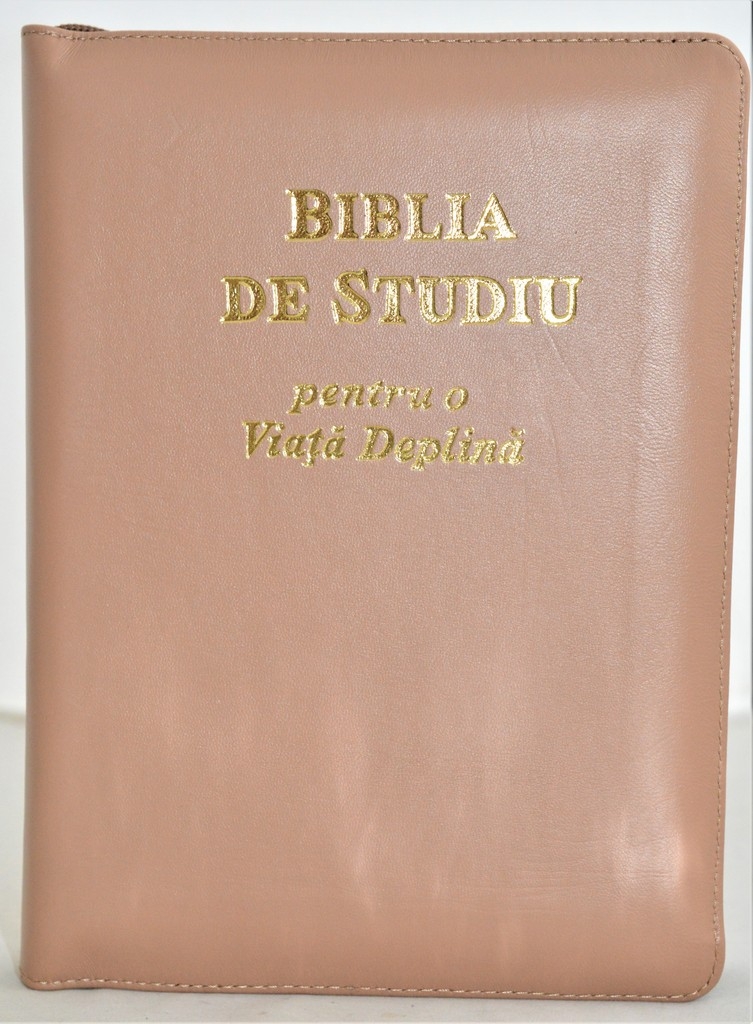 Biblia de studiu pentru o viata deplina, cu concordanta si explicatiii, fermoar, nuanta bej, index, margini albe Biblia de studiu pentru o viata deplina, cu concordanta si explicatiii, fermoar, nuanta bej, index, margini albe
