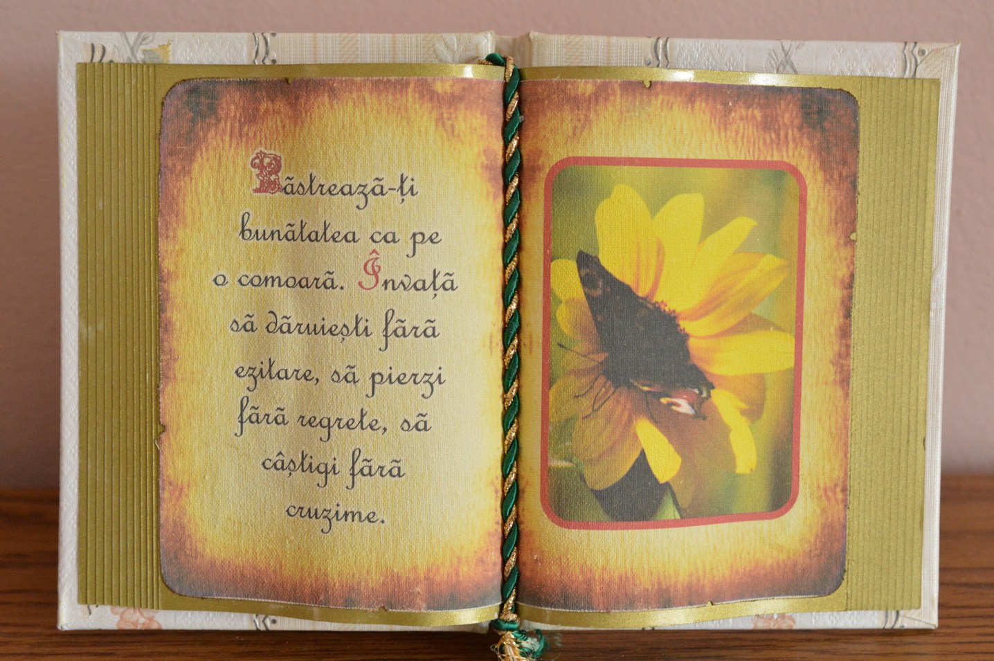 Carte decorativa - Pastreaza-ti bunatatea... (14x21 cm) Carte decorativa - Pastreaza-ti bunatatea... (14x21 cm)