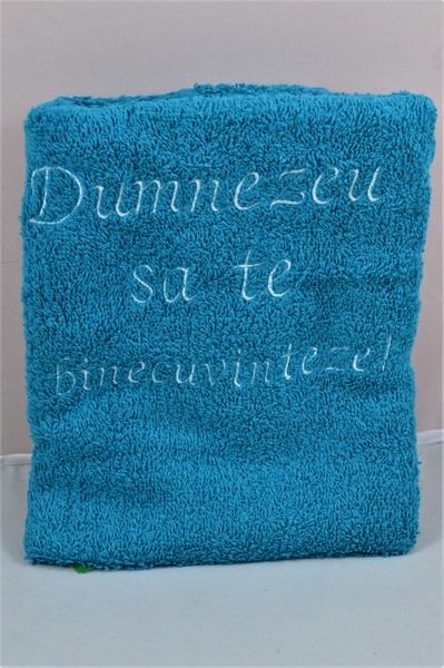 Prosop personalizat - Dumnezeu sa te binecuvinteze! (turcoaz) Prosop personalizat - Dumnezeu sa te binecuvinteze! (turcoaz)