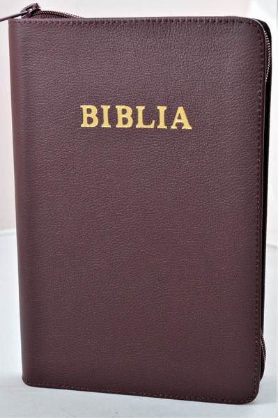 Biblia NTR (Noua Traducere), coperta piele, visiniu, fermoar, argintata - editia 3 revizuita Biblia NTR (Noua Traducere), coperta piele, visiniu, fermoar, argintata - editia 3 revizuita