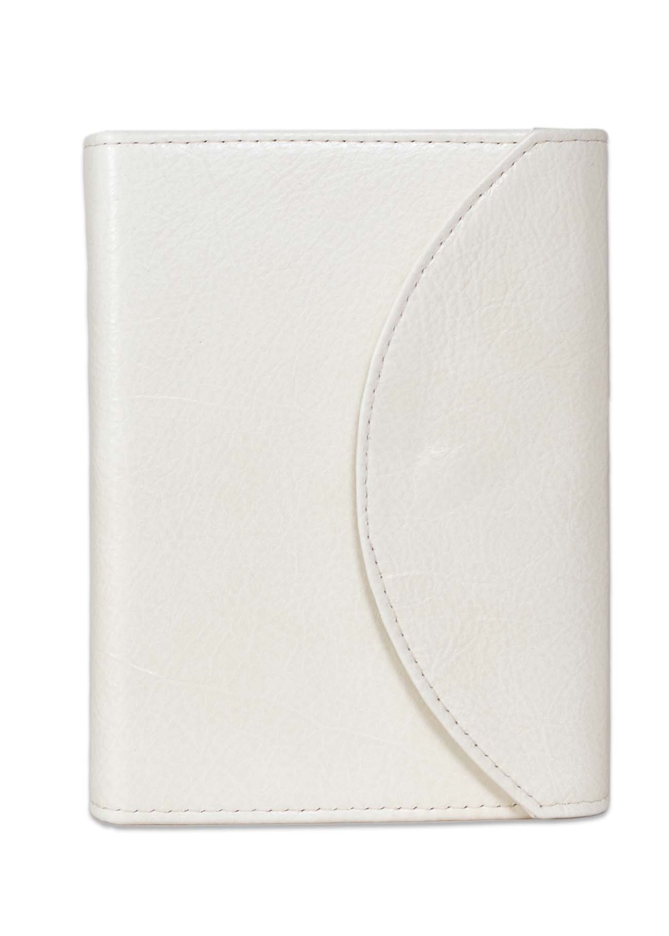 Biblia mica, din piele,alba, clapeta cu capsa, index, margini argintii, cuv. lui Isus in rosu [MAR 047 PCI]