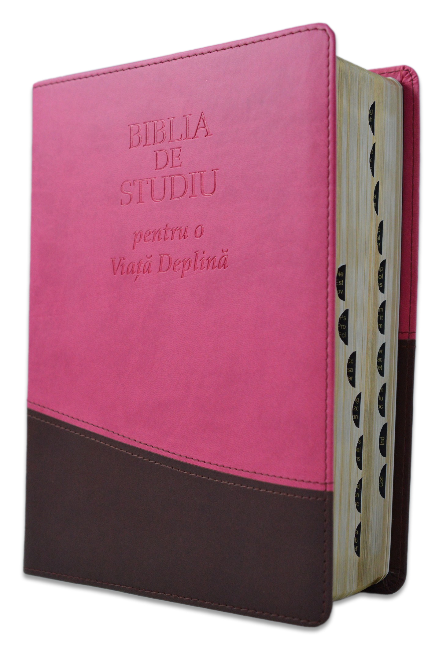 Biblia de studiu pentru o viata deplina, cu concordanta, explicatii, index, roz/maro Biblia de studiu pentru o viata deplina, cu concordanta, explicatii, index, roz/maro
