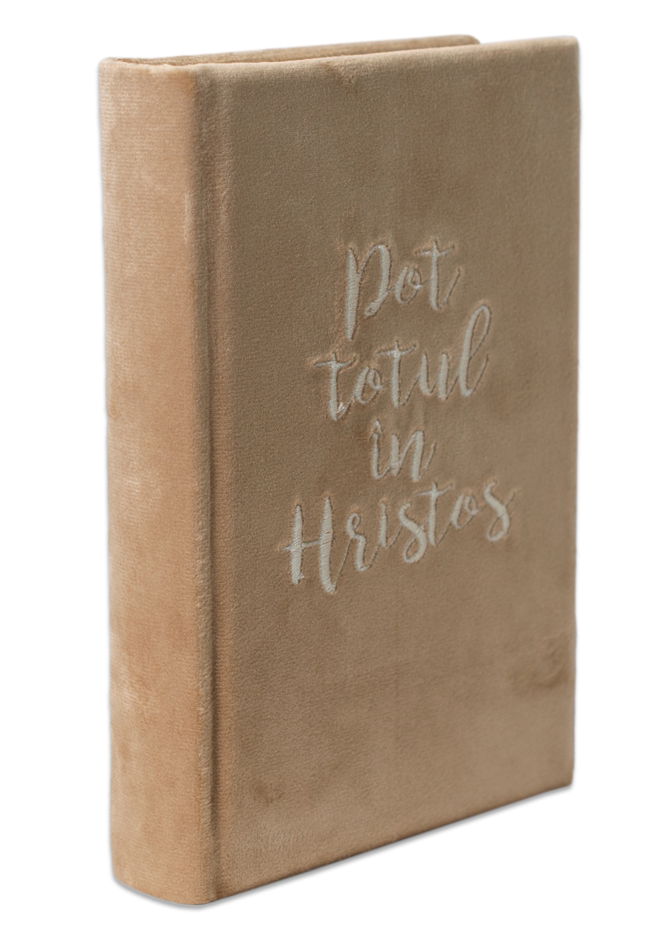 Biblia handmade, model 12, marime medie, coperta tare textila, margini aurii, index, cuv. lui Isus cu rosu [SI 057 HM]