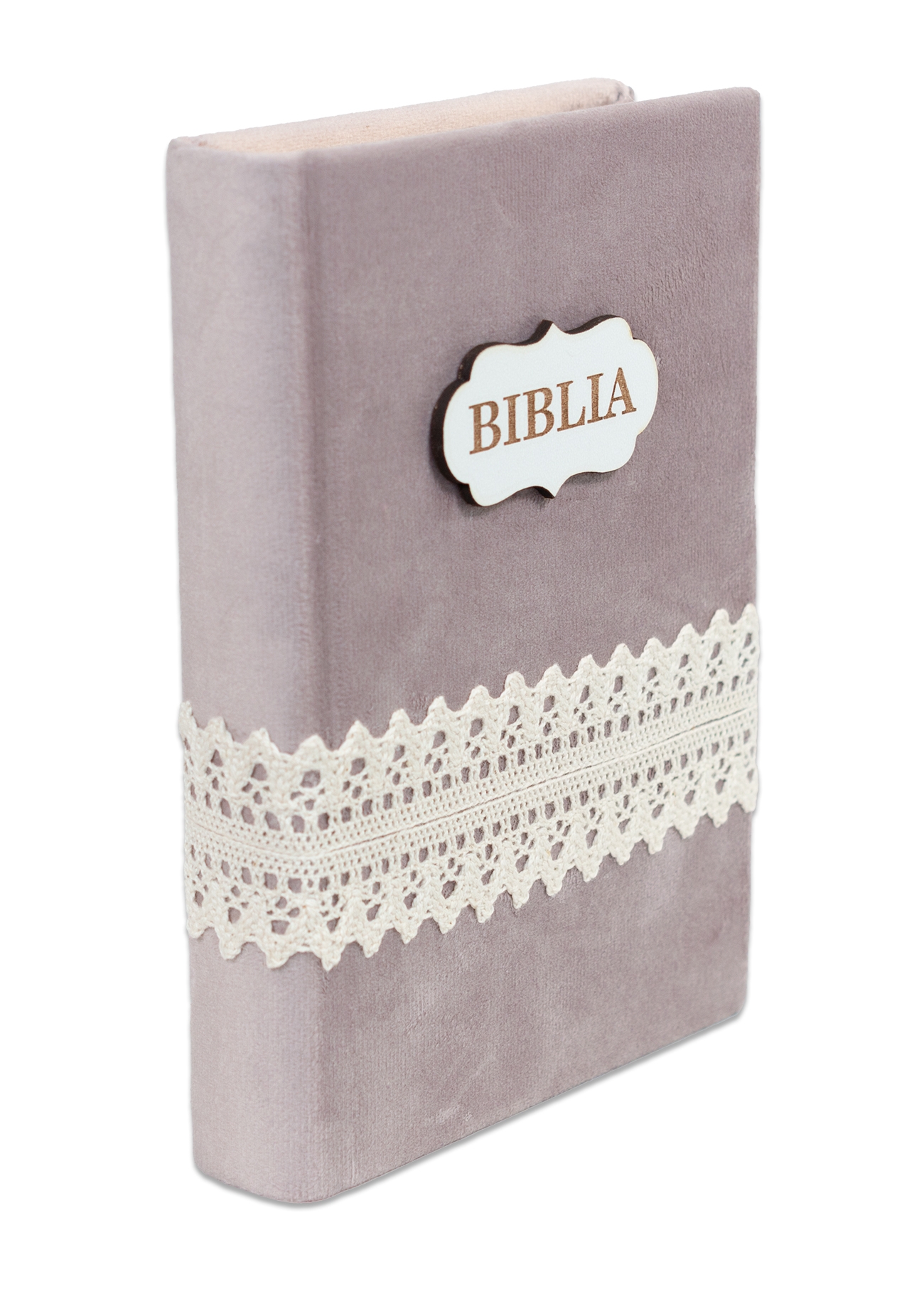 Biblia handmade, model 21, marime medie, coperta tare textila, margini aurii, index, cuv. lui Isus cu rosu [SI 057 HM]