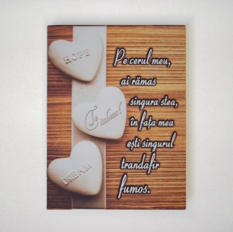 Tablou motivational  textil (15x20x2cm)  - Pe cerul meu Tablou motivational  textil (15x20x2cm)  - Pe cerul meu