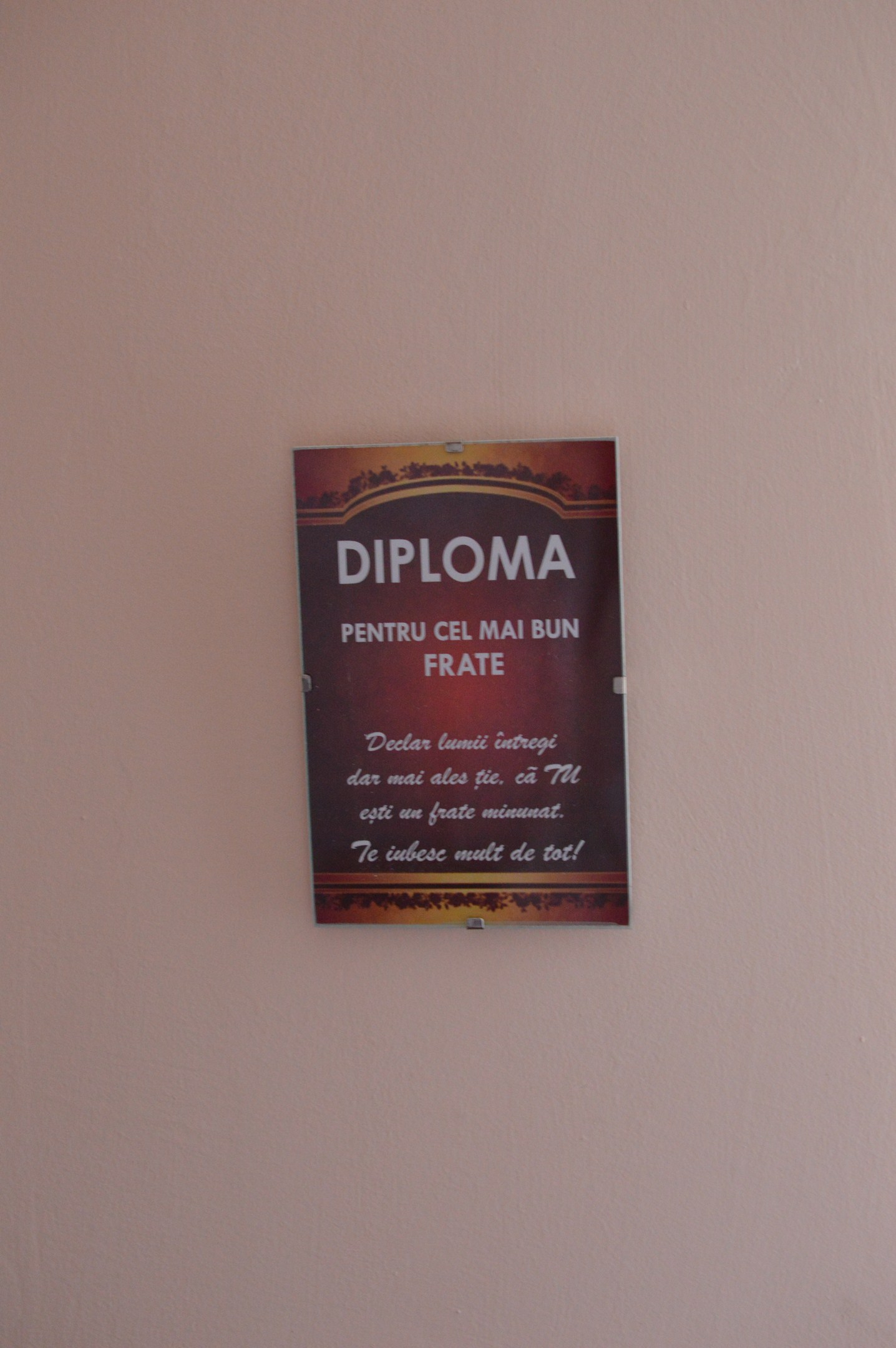 Diploma - Pentru cel mai bun frate Diploma - Pentru cel mai bun frate