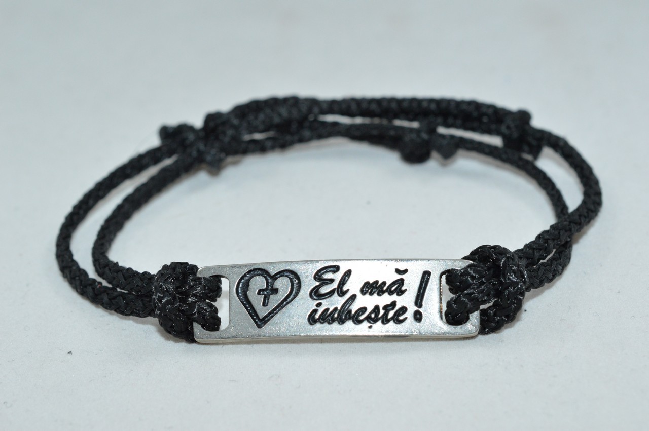 Bratara crestina (șnur) - El ma iubeste! Bratara crestina (șnur) - El ma iubeste!