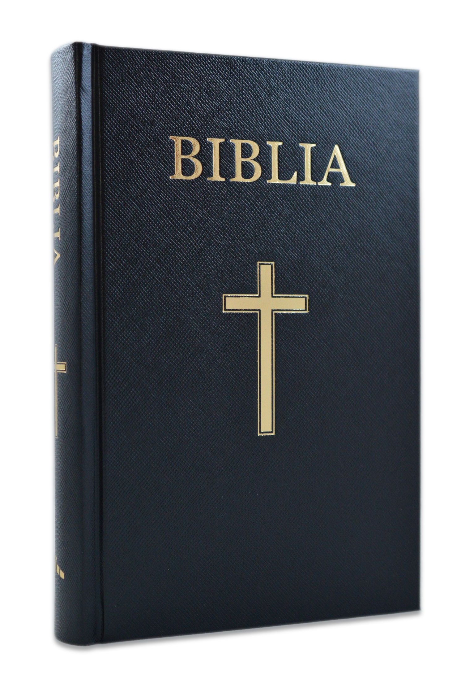 [ANTICARIAT] Biblia marime medie, neagra, cu coperta tare, cu trimiteri, cu cruce [063 CT]  (Produs cu defect)