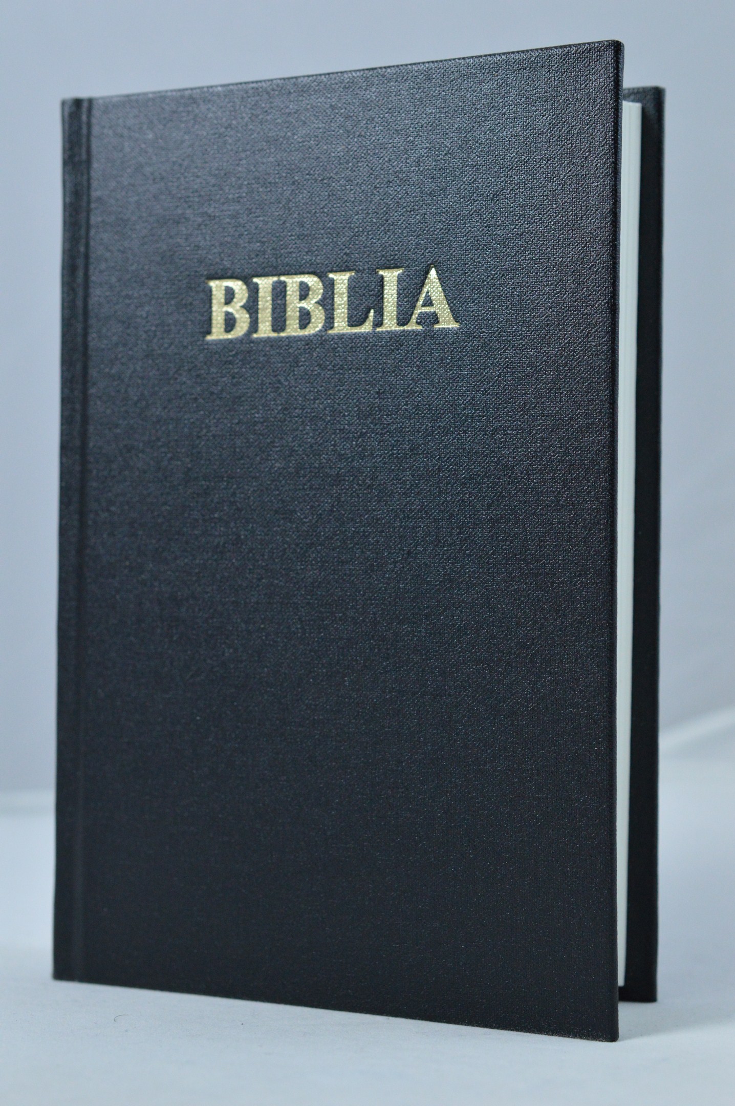 Biblie marime medie, coperta tare, neagra, cuv. lui Isus in rosu [053 CT]