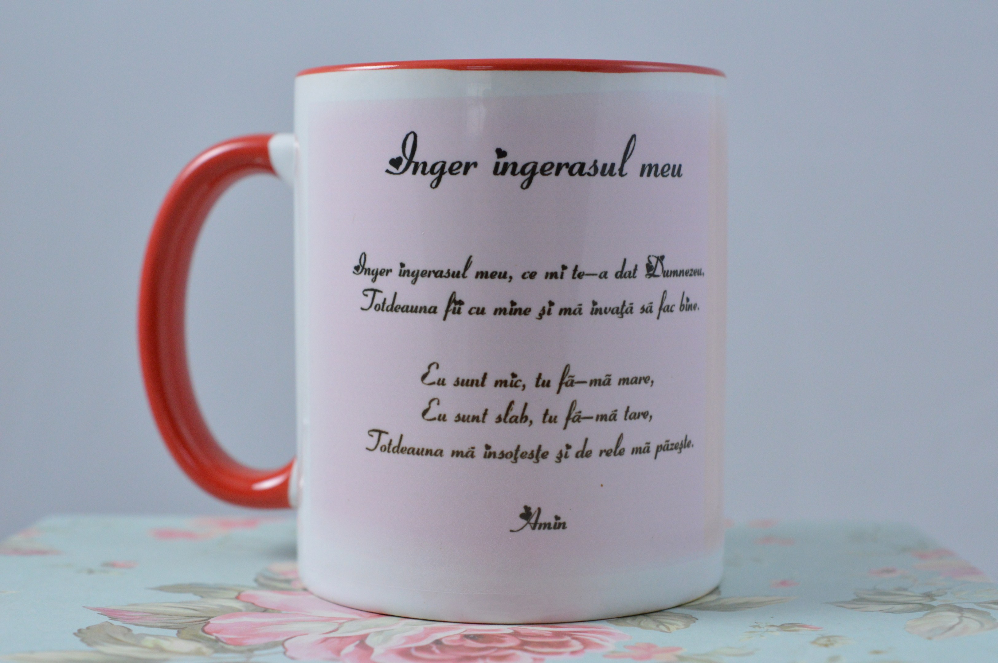 Cana ceramica cu mesaj crestin - Inger ingerasul meu Cana ceramica cu mesaj crestin - Inger ingerasul meu