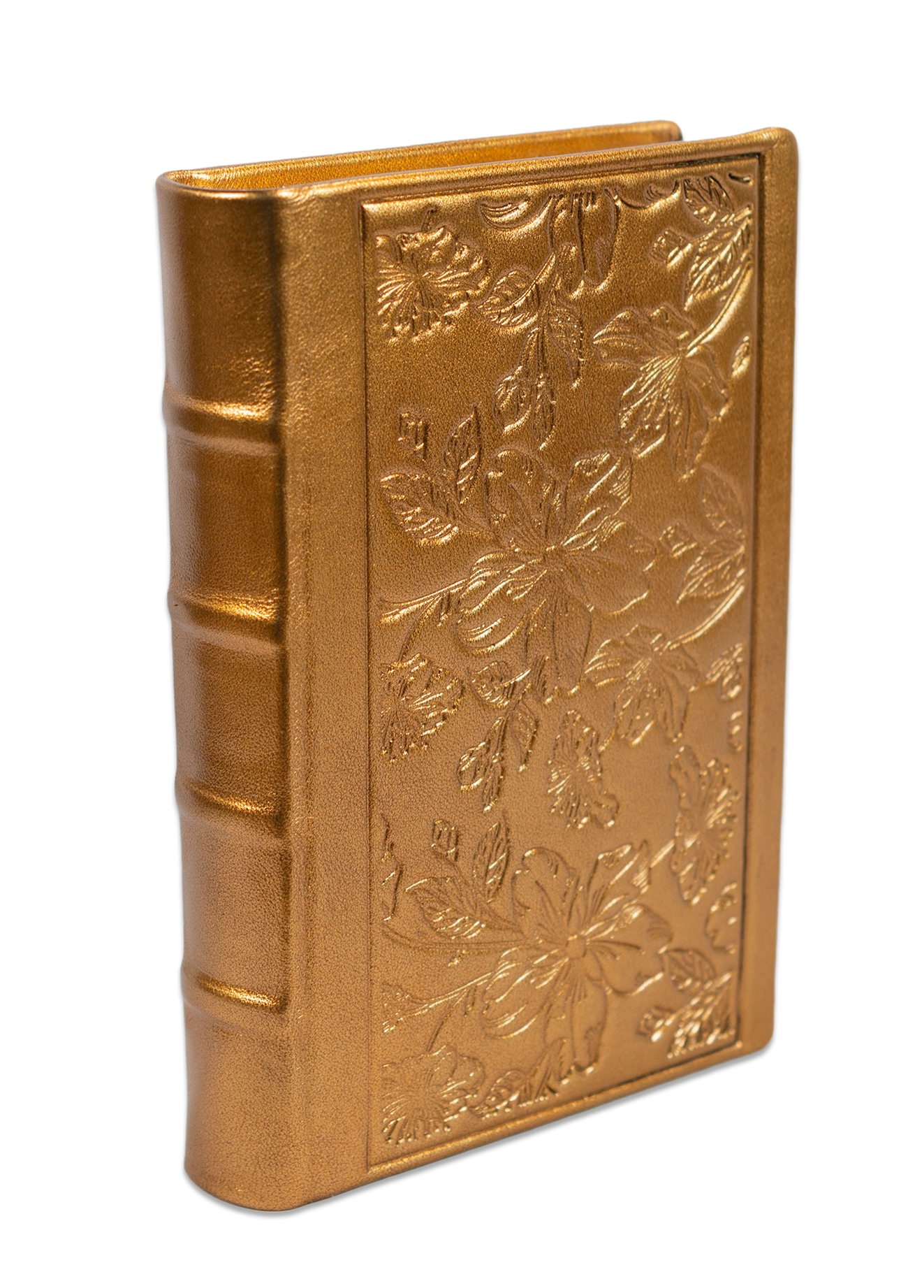 Biblia editie limitata, prelucrata manual, marime medie, culoarea bronzului , margini aurii, index, model floral , cuv. lui Isus cu rosu [057 HMI]