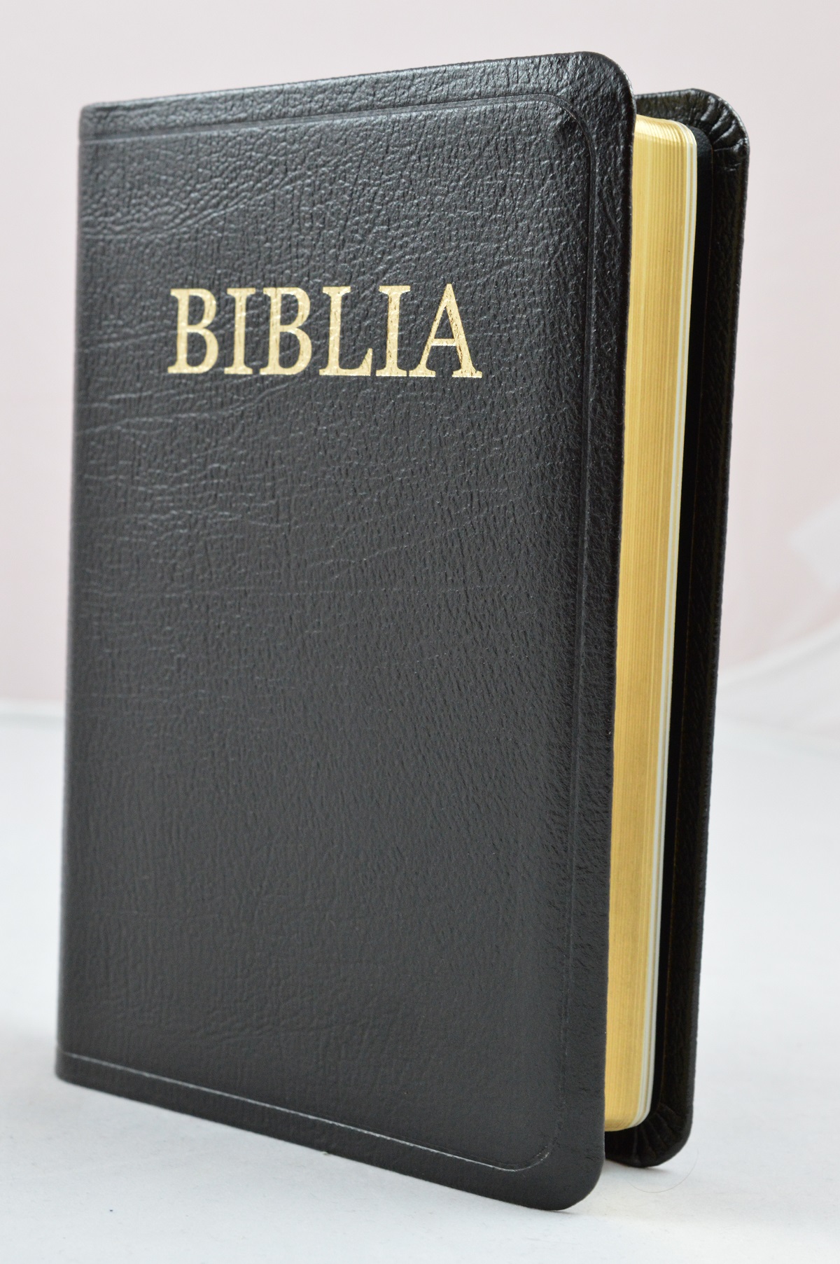 Biblie din piele neagra, medie, margini aurii [053 PA]