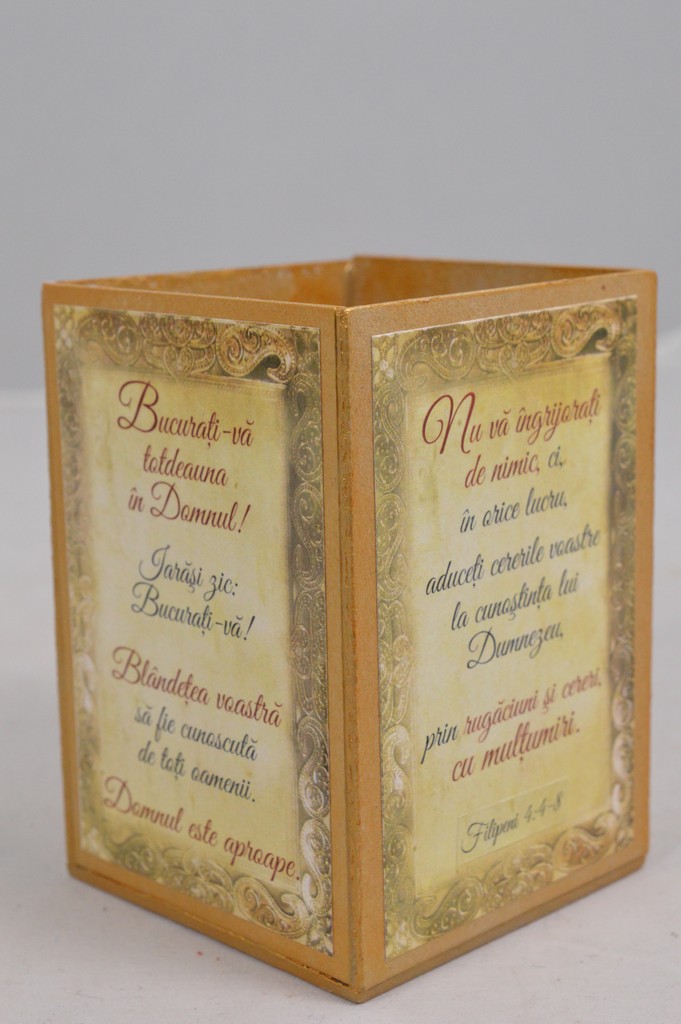 Suport creioane - 4 versete biblice