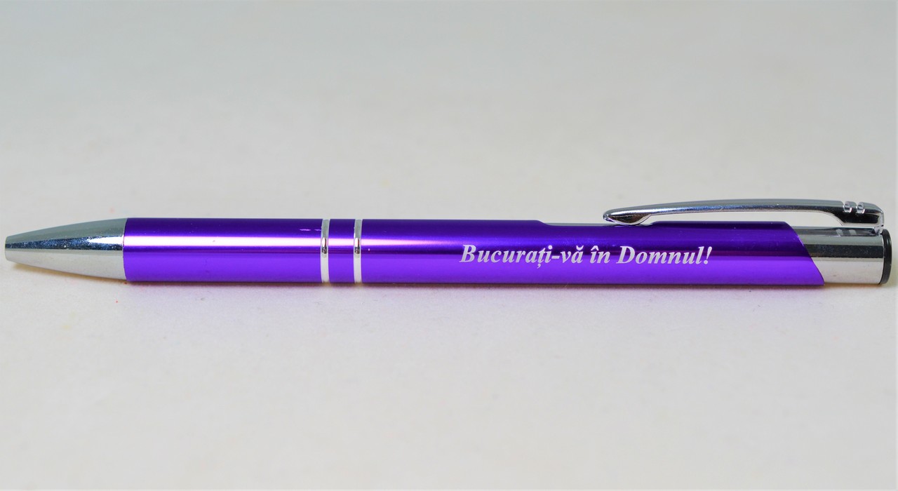 Pix metalic - Bucurati-va in Domnul (mov) Pix metalic - Bucurati-va in Domnul (mov)