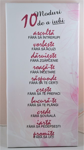 Tablou canvas -10 moduri de a iubi (25x50 cm) Tablou canvas -10 moduri de a iubi (25x50 cm)