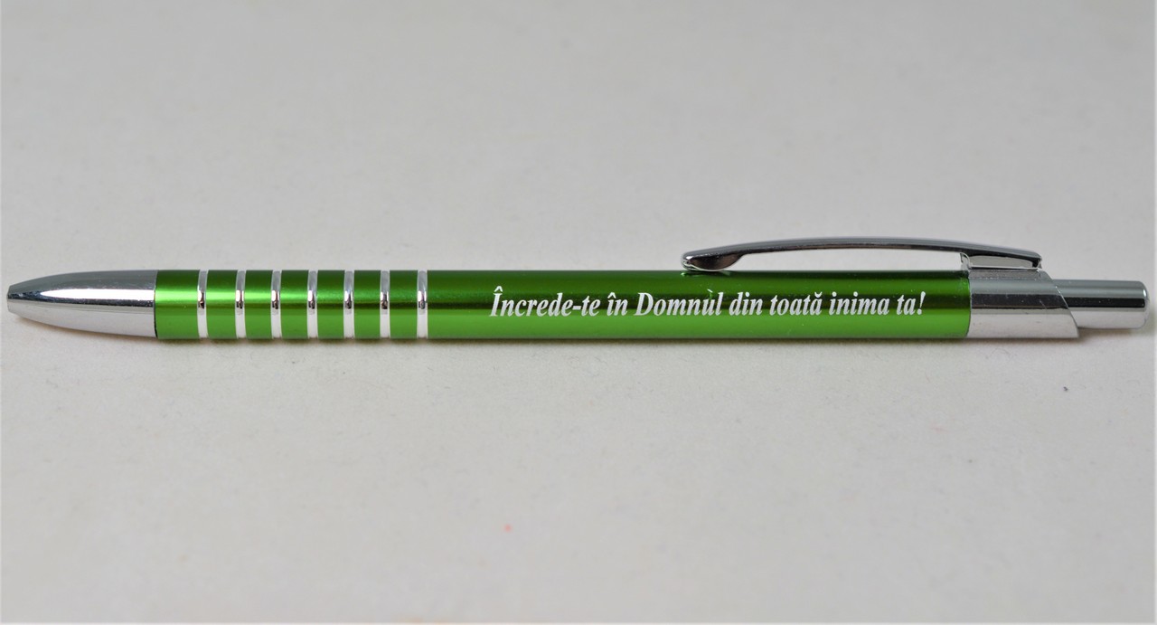 Pix metalic - Increde-te in Domnul din toata inima ta! (verde) Pix metalic - Increde-te in Domnul din toata inima ta! (verde)