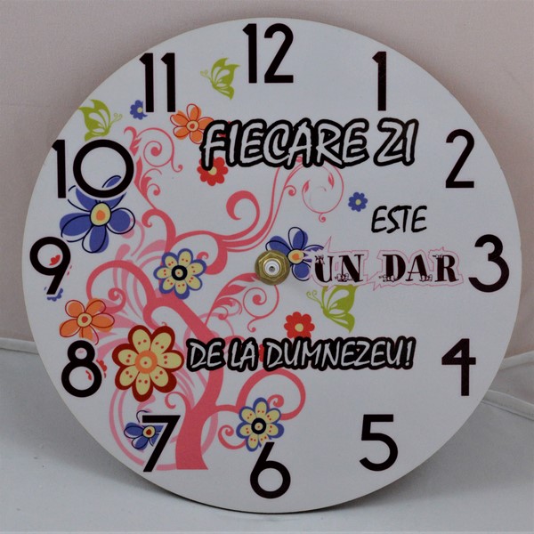 Ceas de perete rotund - Fiecare zi este un dar- 20 cm Ceas de perete rotund - Fiecare zi este un dar- 20 cm