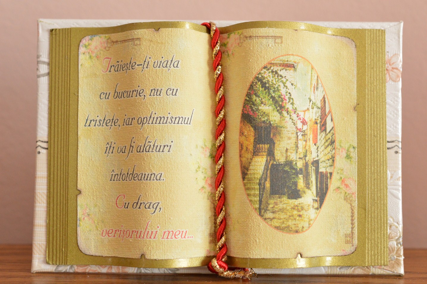 Carte decorativa - Traieste- ti viata cu bucurie... (10x14 cm) Carte decorativa - Traieste- ti viata cu bucurie... (10x14 cm)