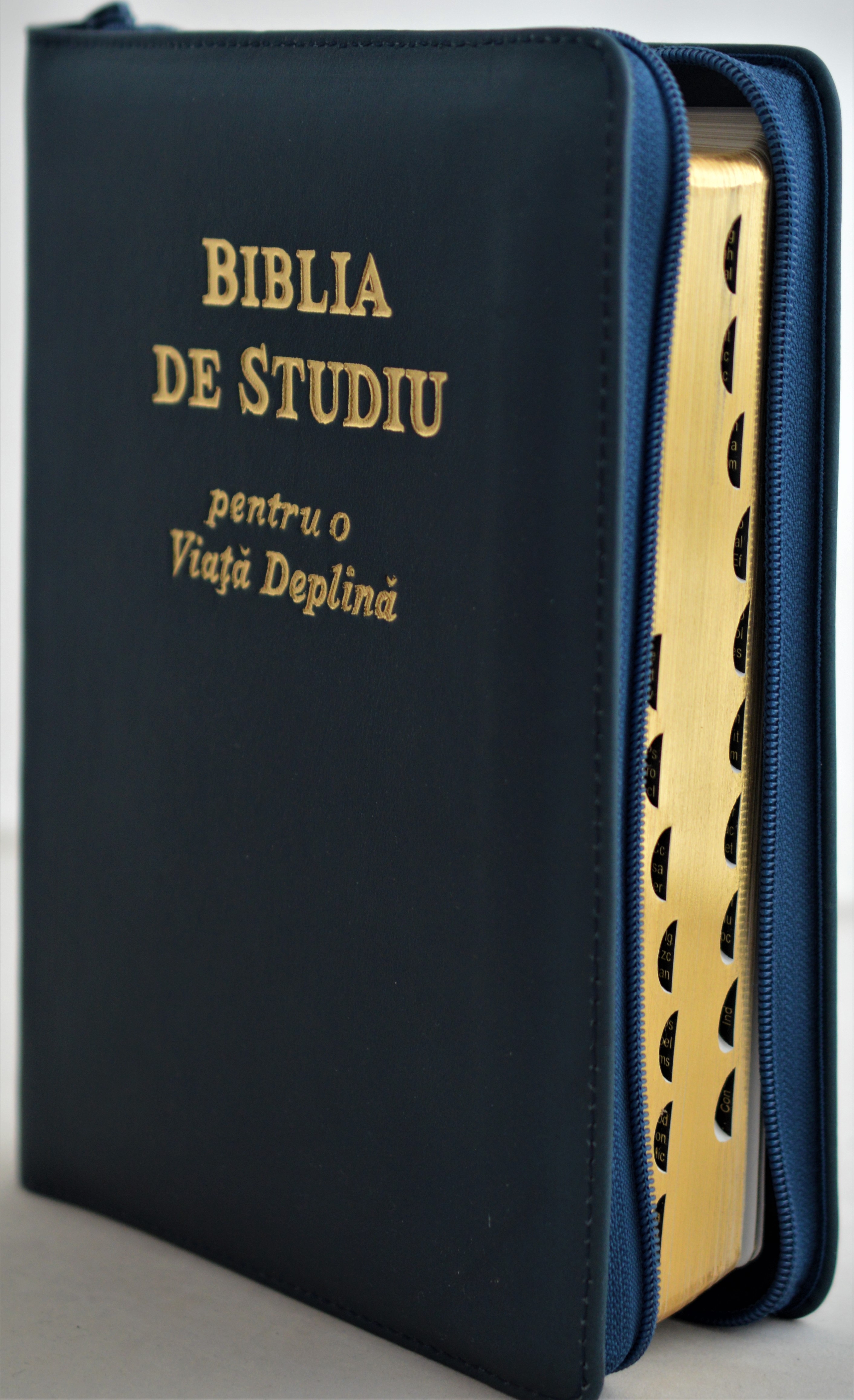 Biblia de studiu pentru o viata deplina, cu concordanta si explicatiii, fermoar, albastru mineral, index, margini aurii Biblia de studiu pentru o viata deplina, cu concordanta si explicatiii, fermoar, albastru mineral, index, margini aurii